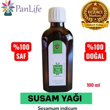 Panlife Susam Yağı 100 ml | %100 Saf ve Doğal Soğuk Sıkım Susam Yağı | Saç, Cilt ve Masaj Kullanımı İçin