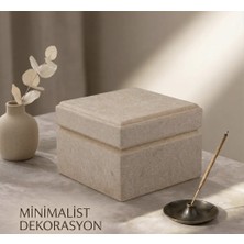 Ahşap Boyanabilir-Takı-Makyaj-Aksesuar-Dekoratif Çok Amaçlı Kare Kutu