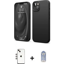 Pileli Store Pilelistore™ iPhone 14 Kılıf Kozmos Yansıma Özel Seri - Siyah Joko Magic 5d Cam + Shine Kamera Lens - Gı