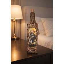 Züzü Design El Yapımı LED Işıklı Dekoratif Obje–etnik Kadın Figürlü Vintage Tasarım–ev ve Ofis Sanat Dekoru 33CM