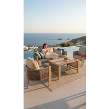Balco Home Lavanta 3+1+1+Masa Alüminyum Bahçe Balkon Oturma Grubu Cappucino