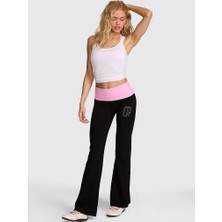 Pink All-Day Beli Katlanabilen Ispanyol Paça Tayt - (Tek Renk)
