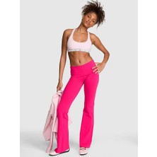 Pink All-Day Beli Katlanabilen Ispanyol Paça Tayt - Fuşya