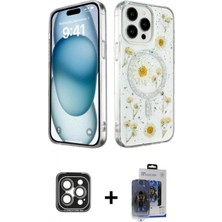 Pileli Store Pilelistore™ iPhone 15 Pro Max Kılıf Kozmos Doku - Siyah Vanessa Magic Cam + Pvd Metal Kamera Lens - Gı