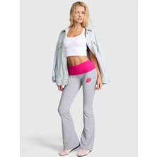 Pink All-Day Beli Katlanabilen Ispanyol Paça Tayt - (Tek Renk)