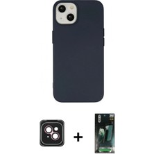 Pileli Store Pilelistore™ iPhone 14 Kılıf Ahenk Serisi - Şeffaf 360 Full Body Arka Koruyucu + Pvd Metal Kamera Lens - Pe