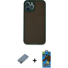 Pileli Store Pilelistore™ iPhone 12 Pro Max Kılıf Ahenk Çizgi Serisi - Siyah 18D Cam Ekran Koruyucu + Metal Kamera Lens Koruma Cam - Gs