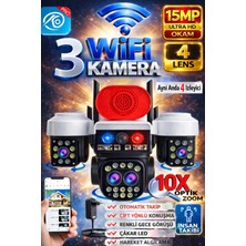TR Charger 4 Kameralı 12MP Wifi Güvenlik Kamerası – Çift Yönlü Ses, Kişi Algılama, Yağmur & Kara Dayanıklı