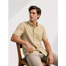 Classics Men Reeport Likralı Kısa Kol Slim Fit Çizgili Gömlek - 7640