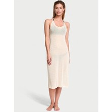 Victoria's Secret Swim Beachwear Örme Midi Elbise - Beyaz