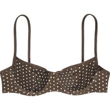 Pink By Frankies Bikinis Buttercup Bikini Üstü - Beyaz Puantiyeli