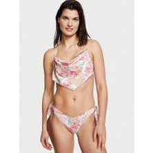 Victoria's Secret Halter Yaka Bikini Üstü - Kelebek Desenli Beyaz