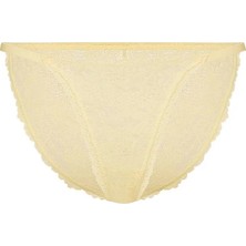 Pink Dantelli Bikini Külotu - Uçuk Sarı