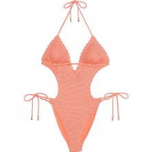Victoria's Secret Swim Tığ Işi Monokini Mayo - Şeftali