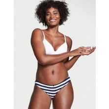 Victoria's Secret Esnek Pamuklu Bikini Külot - Lacivert Çizgili
