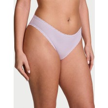 Lace Tri̇m Dantelli Pamuklu Bikini Külot - Uçuk Lila