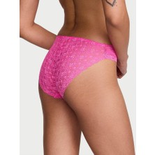Lace Trim Dantelli Pamuklu Bikini Külot - Pembe