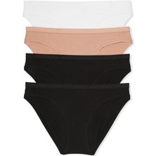 Victoria's Secret 4'lü Paket Esnek Pamuklu Bikini Külot - Buzlu Kahve