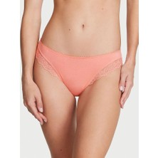 Victoria's Secret Arkası Dantelli Esnek Pamuklu Bikini Külot - Şeftali