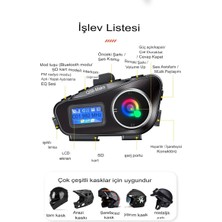 Kaia Life Q58-MAX Ralu 2 Kişi Bağlantılı Bluetooth Kask Kulaklık Ekranlı Fenerli Müzik ve Telsiz Intercom