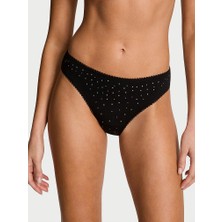 Victoria's Secret Esnek Pamuklu Işıltılı Bikini Külotu - (Tek Renk)