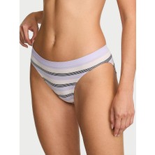 Seamless Seamless Çizgili Bikini Külotu - Lila Siyah Çizgili