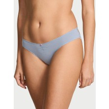 Victoria's Secret Esnek Pamuklu Kalp Dantelli Bikini Külotu - Buz Mavisi