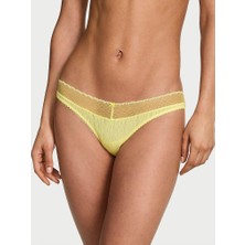 Victoria's Secret Dantelli Pointelle Bikini Külot - Limonata Sarısı