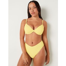 Pink Krinkle Yüksek Bel Cheeky Bikini Altı - Sarı Lale