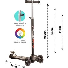 Kaia Life Maxi Twist Işıklı Scooter Siyah