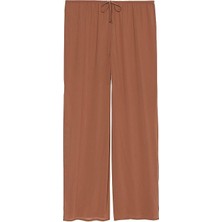 Victoria's Secret Swim Transparan Crinkle Geniş Paça Pantolon - Karamel