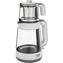 Beko 1900 W Çay Makinesi 0,8 L Cam Demlik ve 2 L Su Isıtıcı Beyaz Renk ile Hızlı Demleme