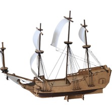 3D Sergi 89 Parça Ahşap Puzzle Korsan Gemisi Modeli Yetişkinler ve Çocuklar İçin Eğitici