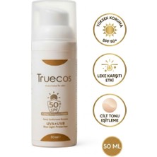 TRUECOS Spf 50+ Blue Light (Mavi Işık) Korumalı Leke Karşıtı Güneş Kremi 50 ml