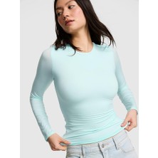Pink Base Stretch Uzun Kollu Tişört - Toz Mavi
