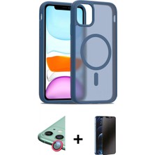 Pileli Store Pilelistore™ iPhone 11 Kılıf Siluet Minimal Prime - Siyah 3D Antistatik Hayalet Cam Ekran Koruyucu + Raze Metal Kamera Lens - Kı
