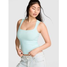 Pink All-Day Yumuşak Fitilli Askılı Bluz - Toz Mavi