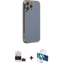 Pileli Store Pilelistore™ iPhone 14 Pro Max Kılıf Yankı Serisi - Siyah 3D Antistatik Cam Ekran Koruyucu + Bilvis Titan Kamera Lens - Sh