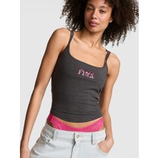Pink All-Day Cotton™ Askılı Atlet - Kırçıllı Koyu Gri