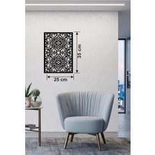 Floral Mandala Desenli Ahşap Duvar Tablosu - 25X35 cm Lazer Kesim Dekoratif Pano