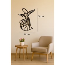 Ahşap Işleme Duvar Süsü- Semazen Silüeti- 50 cm x 30 cm