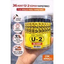36 Adet U-2 Süper Yapıştırıcı 7 cc Güçlü Hızlı Yapıştırıcı Çok Amaçlı Metal Plastik Ahşap Deri Yapıştırıcı Şeffaf Kutulu