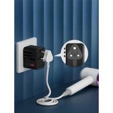 Kaia Life 25W Evrensel Seyahat Adaptörü, Eu/us/uk/au Priz Dönüştürücü, 1x Usb, 2x Type-C Hızlı Şarj