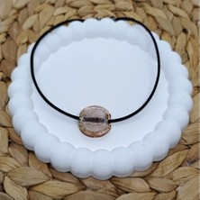 BijuStore Cam Boncuk Süet Kadın Choker
