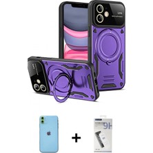 Pileli Store Pilelistore™ iPhone 11 Kılıf Kıvılcım Modern Serisi - Şeffaf Uv Polymer Nano Ekran Koruyucu + Neon Fosforlu Kamera Lens - Yl