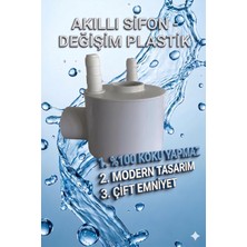 Değişim Plastik Akıllı Sifon - Koku ve Haşere Önleyici, Arıtma ve Bulaşık Girişli, Kendi Kendini Temizleyen Mutfak Gider Seti (Usta Gerektirmez)