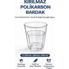 İstanbul Horeca Polikarbon Casablanca Bardak Kırılmaz Cam Görünümlü 6 Adet 400 ml Restoran Otel Tipi