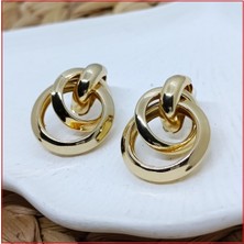 BijuStore Gold Renk Kadın Çelik Küpe