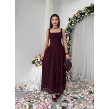 Yureli Askılı Prenses Dantel Abiye Elbise