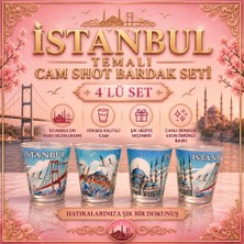 Istanbul Temalı Cam Shot Bardak Seti 4’lü